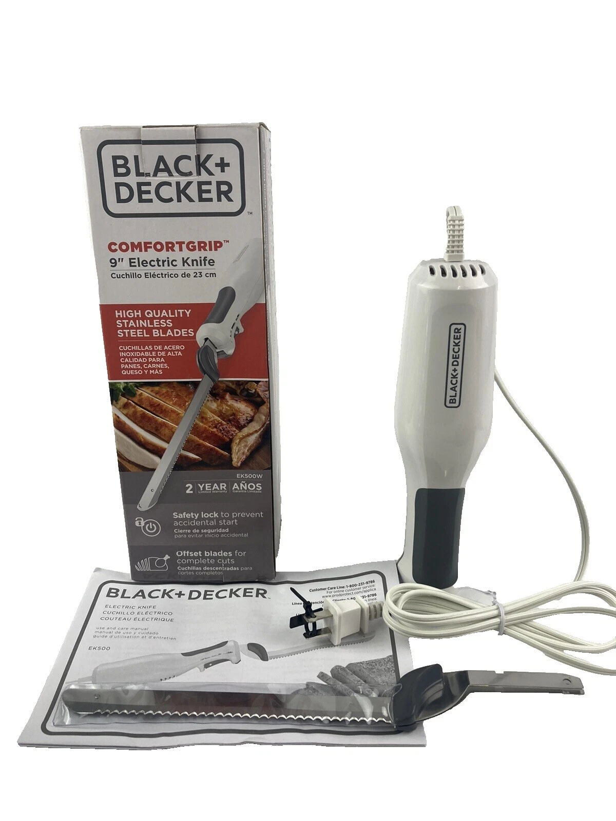 BLACK+DECKER Stainless Steel White Electric Kitchen Slicers & Knives