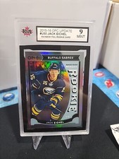 2015-16 OPC UPDATE #U50 JACK EICHEL RAINBOW FOIL ROOKIE CARD KSA 9 MINT. rookie card picture