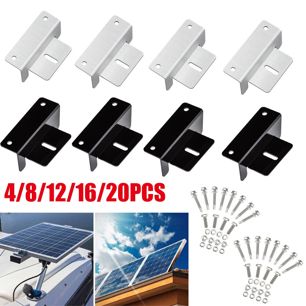 4-20x Solar Panel Mounting Z Bracket Set For Flat Roof Wall Mount Kit Aluminum
