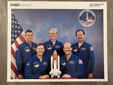 NASA Official Photograph Crew of Space Shuttle Mission STS-26 With Info 8X10