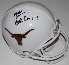 JALEN GREEN signed (TEXAS LONGHORNS) *HOOK EM* mini football helmet W/COA C