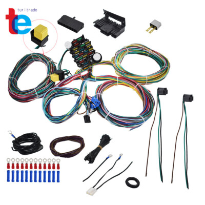NEW 21Circuit Wiring Harness Universal X-long wires For Chevy Ford Hotrods