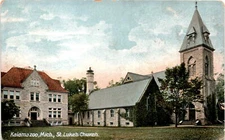 Kalama zoo, Mich, St. Luke's Church, THE HUGH C. LEIGHTON Postcard