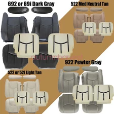 Front Both Side Leather Seat Cover & Foam Cushion For 2003-2006 Chevy Silverado