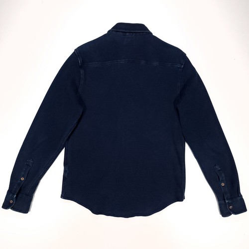 Camisa de trabajo acanalada azul índigo Flint and Tinder para hombre talla pequeña Huckberry ¡en buen estado! - Imagen 3 de 17
