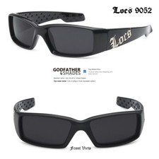 LOCS 9052 Black Sunglasses  Authentic Hardcore Gangster Motorcycle Biker Shades