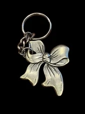 Ribbon Bow Keychain Pewter