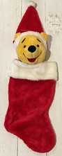 Disney Winnie The Pooh 3D Plush Head Christmas Stocking Santa Hat 18"