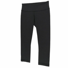 LULULEMON Wunder Under High Rise Crop Tight Legging Women Size 4 Black Yoga Gym