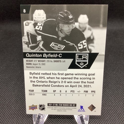 Quinton Byfield 2021/22 NHL Star Rookies Set Los Angeles Kings RC - Picture 3 of 3