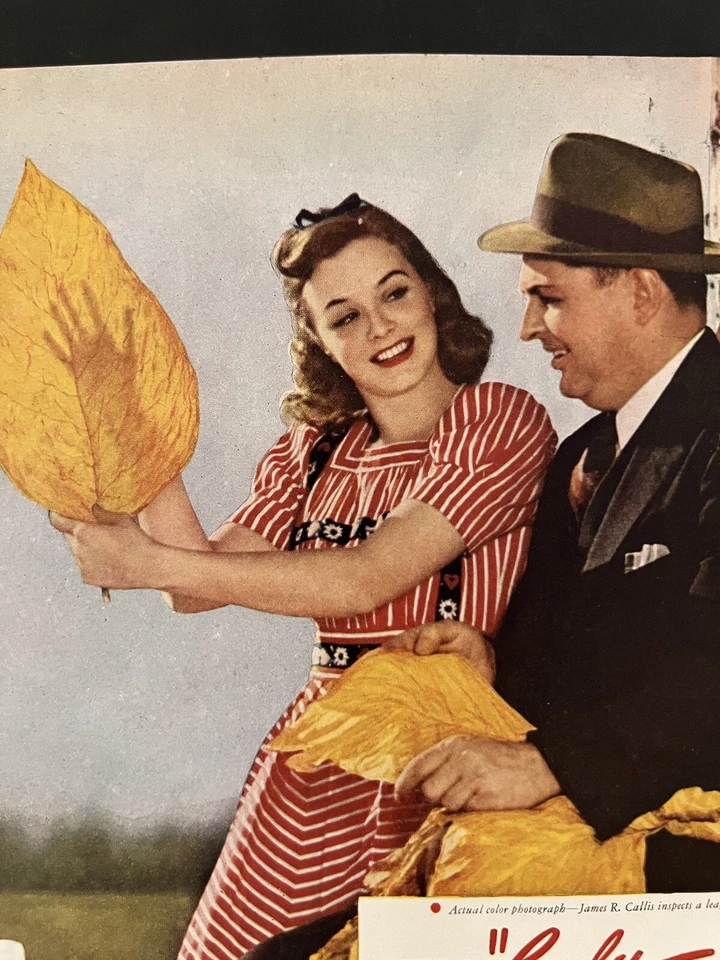 Cigarrillos Lucky Strike de colección 1941 impresión añadir 9x11,5 mujer hoja de tabaco Foto 3 de 3