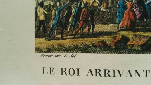 Litografia colori LE ROI ARRIVANT A PARIS Rivoluzione Francese Prieur Berthault - Foto 4 di 5
