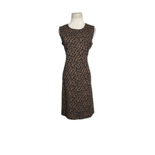 Lands’ End brown animal print sleeveless sheath Dress size 8