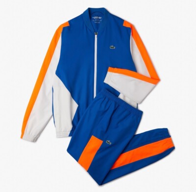 LACOSTE (GR.4/M) ENS.S.SWEATSHIRT HELLBLAU/WEISS/ORANGE - NEU MIT ETIKETT