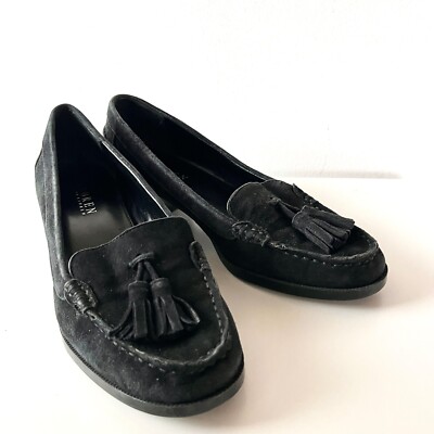 Ralph Lauren Pomona Loafers Womens Size 6.5 B Tassel Black 