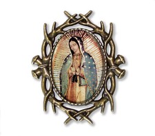 Our Lady of Guadalupe Religious Spiritual Oval Thorn Glass BROOCH pin Jewelry