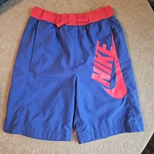 Blue With Red Swoosh Boys Shorts Nike Size L. Excellent Condition.