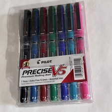 Pilot Precise V5  Liquid Ink Rolling Ball Pens 0.5mm Extra Fine Assorted Colors