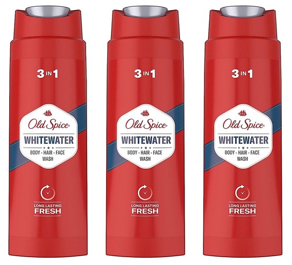 ✅ Old Spice Whitewater Duschgel Shampoo Shower Gel Herren KöRper Haar 3X 250Ml ✅-image