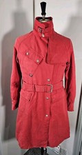Belstaff Tailworth Ladies Trench Coat / Overcoat Red Italy Size Uk 12/ 44