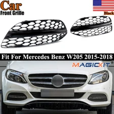 Honeycomb Front Fog Light Air Vent Grille Cover For Mercedes Benz W205 2015-2018