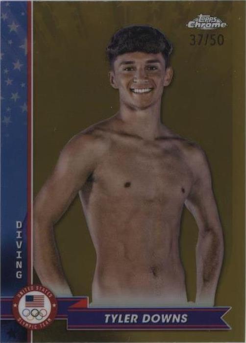 2024 Topps Chrome U.S. Olympic & Paralympic Team and Hopefuls - Gold Refractor #27 Tyler Downs /50 (RC)