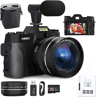 Digital Camera 4K 48MP 16X WIFI Anti-Shake with Flip Screen Mic for Photography