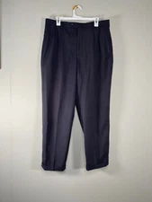 Claiborne Pleated Dress Pants Men's 36 x 32 High Rise Blue Business Office