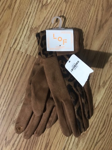 LOF Cheetah / Leopard Print Smart Touchscreen Gloves Womens Large Brown Tan NWT - Picture 7 of 7