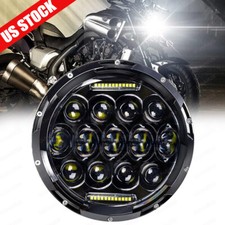 Dot 7 Inch Motorcycle Led Headlight Round For Harley Cafe Racer Honda Black Dot 7 Inch Motorcycle Led Headlight Round For Harley Cafe Racer Honda Black