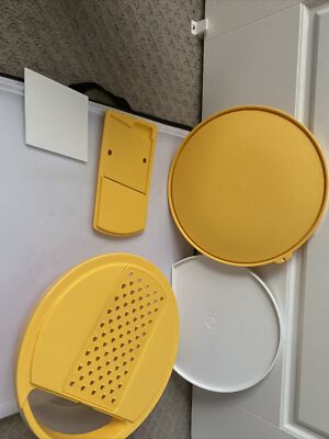 VtgTupperware  Kitchen Work Unit Mandolin Chopper, Slicer, Grater Yellow