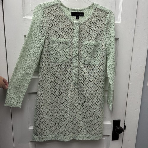 Victoria Beckham for Target Lace Shift Dress L Mint Green Mini Boho