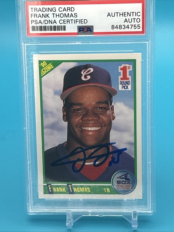 Frank Thomas " MVP & 500 Home Run" 1990 SCORE Signed Rookie Card Auto (RC) PSA