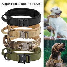 Tactical Dog Collar Military With Lead Thick Handle Adjustable Strong Training