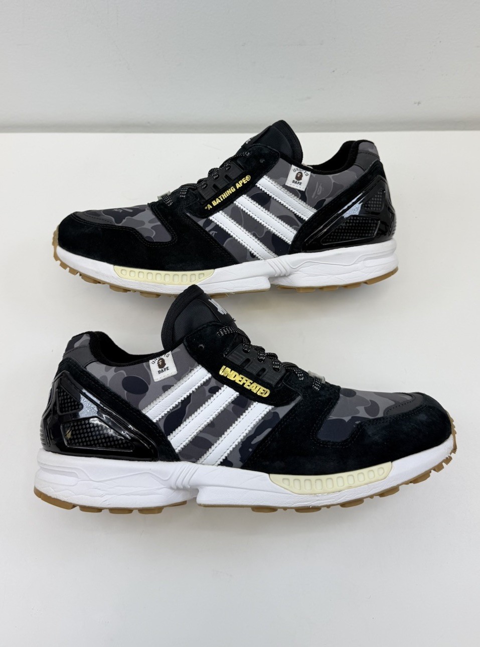 Size 10.5 - BAPE x Undefeated x adidas ZX 8000 A-ZX Series - Black Camo | Clean