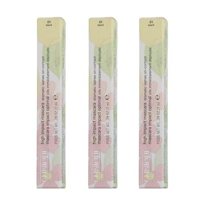 3x Clinique High Impact Mascara 01 Black 7ml
