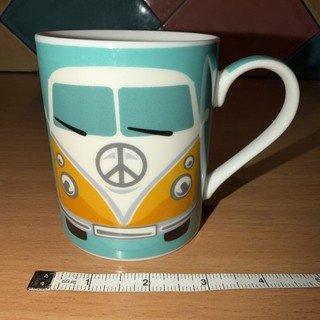 Orange and white Campervan Large Mug Fine China Retro Air Cooled 400ml