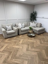 Beige Next Michigan II Small Corner Chaise Sofa & Armchair - Delivery Available