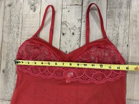 La Perla Studio Red Chemise Medium Mesh Lace Slip Babydoll Gown-Designed N Italy