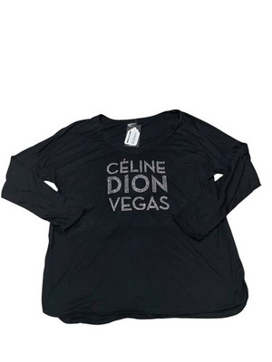Celine Dion Bling Las Vegas Scoop Neck Long Sleeve Shirt 62547 Women's Sz L NWT