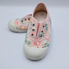 Jacadi Paris Baby girl Floral Print fabric canvas shoes Size 24, US 7.5