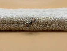 Vintage 1960s (?) Magid White Clutch, Stained, Made in Hapan