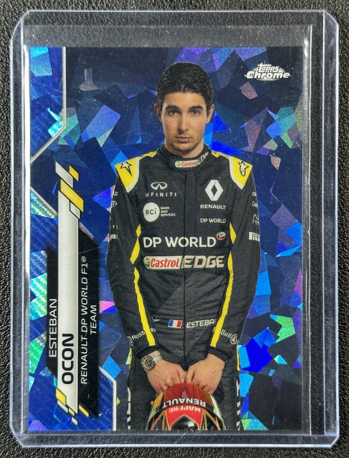 ESTEBAN OCON 2020 TOPPS CHROME SAPPHIRE FORMULA 1 #10 REFRACTOR RC