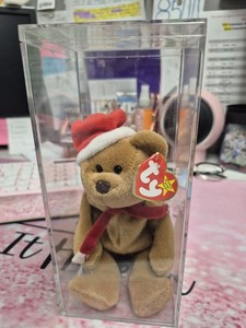 Vintage Ty Beanie Babies Retired Bear with Santa Hat Plush 1996 