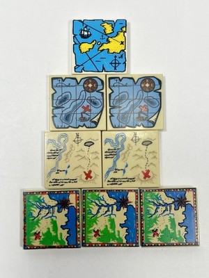 LEGO 2x2 Printed Map Tile Lot (8) Treasure Pirate Maps 3068px9 pb0148 pb0315