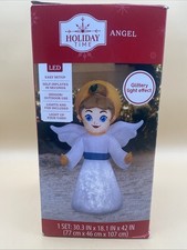 Holiday Time Glittery Angel Inflatable Airblown 3.5 Ft LED Light Christmas Yard