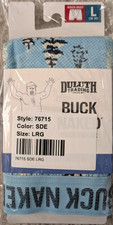 Duluth Trading Buck Naked Boxer Briefs Mens Size L 36-38 Light Blue w/ Yeti