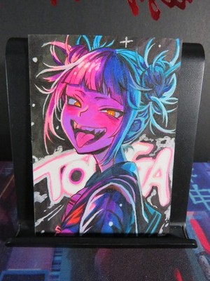 Himiko Toga Hand Drawn 1/1 Sketch Art Card Studio Hero Academia Blacklight MHA