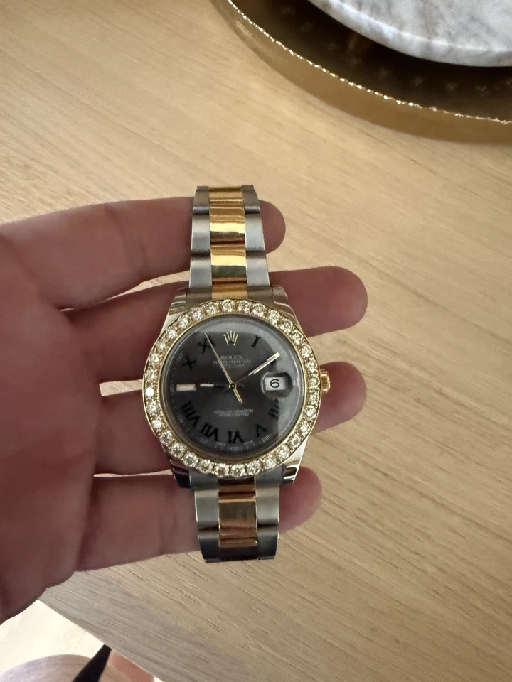 劳力士 116333 DateJust II,18K2T,41 毫米,温布尔登 AM 钻石边框双色裸色 — 第 4/4 张图片