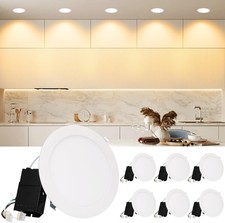 6 Pack Premium Series 8 Inch Ultra-Thin LED Recessed Ceiling Light with J-Box